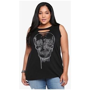 Torrid slashed skull tank sz 2